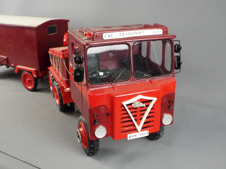 A scratch built plastic and wood model of a Foden Truck and Trailer. - Image 2 of 3