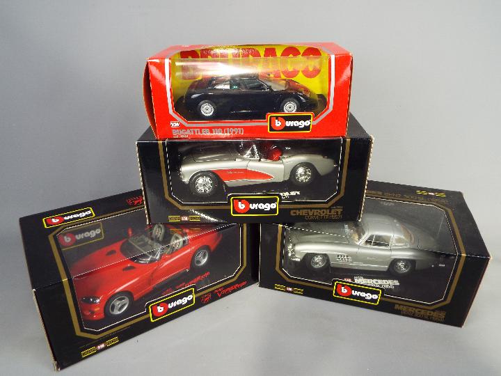 Bburago - Four boxed 1:18 and 1:24 scales diecast model cars mainly from Bburago 'Diamonds' range.
