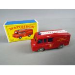 Matchbox by Lesney - Land Rover Fire Truck, red body, grey plastic wheels, rounded axles # 57,