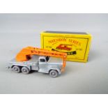 Matchbox by Lesney - Crane Truck Magirus-Deutz, metallic silver/grey body with orange crane,
