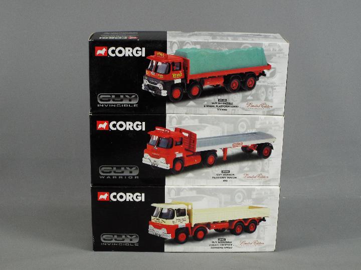 Corgi - Three boxed Limited Edition diecast model trucks from Corgi's 'Guy Warrior / Invincible'