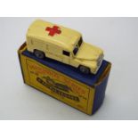 Matchbox Lesney - A boxed Matchbox RW #14 Daimler Ambulance.