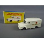 Matchbox by Lesney - Lomas Ambulance, grey plastic wheels with rounded axles # 14,