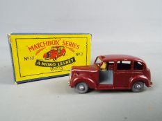 Matchbox, a Moko Lesney Product - Austin Metropolitan Taxi, maroon body,
