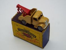 Matchbox Lesney - A boxed Matchbox RW #13 Bedford Wreck Truck.