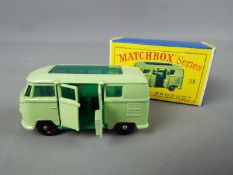 Matchbox by Lesney - Volkswagen Caravette Camping Car, pale green body, bright green chassis,