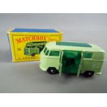 Matchbox by Lesney - Volkswagen Caravette Camping Car, pale green body, bright green chassis,