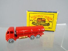 Matchbox, a Moko Lesney Product - Esso Tanker, red body, grey metal wheels # 11,