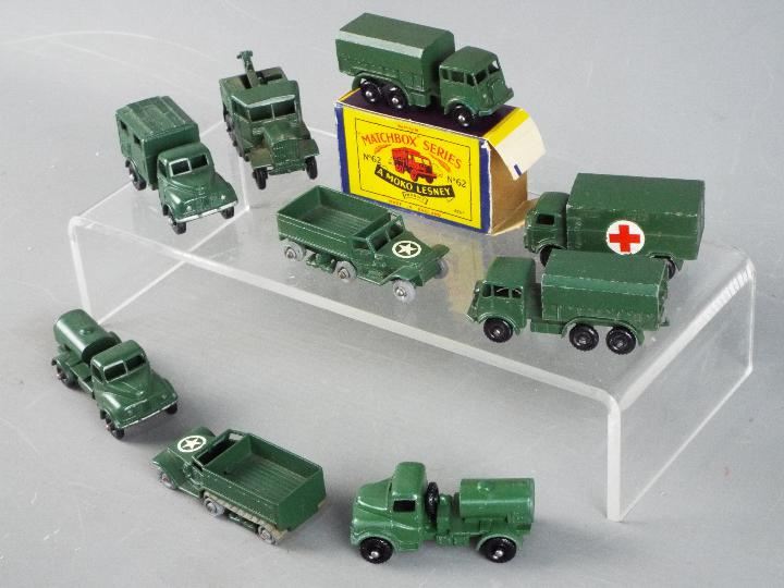 Matchbox by Lesney - A collection of nine mainly unboxed diecast military Matchbox vehicles. - Image 3 of 4