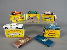 Matchbox by Lesney - eight diecast models comprising Boxed models: Lotus racing car, orange # 19,