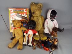 Pedigree, Constructo and others - Two teddy bears, a Pedigree Black Taking Doll,