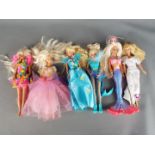 Barbie by Mattel - A collection of six poseable Barbie fashion dolls, all marked 'Mattel'.