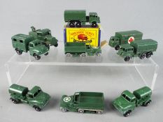 Matchbox by Lesney - A collection of nine mainly unboxed diecast military Matchbox vehicles.