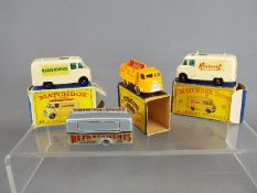 Matchbox by Lesney - A collection of four diecast Matchbox vehicles, 3 of which are boxed.