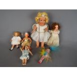 Dolls - A good collection of six vintage dolls to include a boxed composition girl doll dressed as