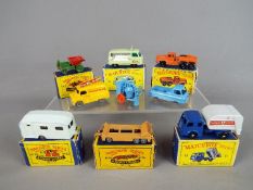 Matchbox by Lesney - nine diecast models comprising Boxed models: Milk Delivery Truck # 21,
