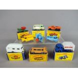 Matchbox by Lesney - nine diecast models comprising Boxed models: Milk Delivery Truck # 21,