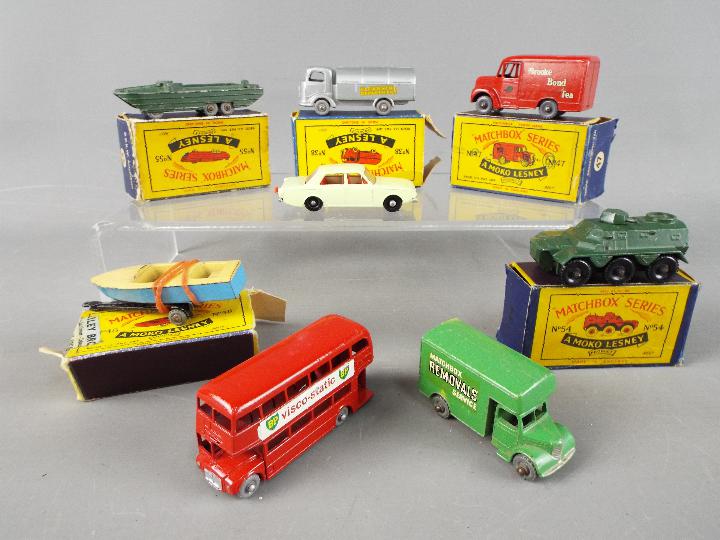 Matchbox by Lesney - A collection of eight diecast Matchbox vehicles, 5 of which are boxed.