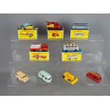 Matchbox by Lesney - A collection of nine diecast Matchbox vehicles, 5 of which are boxed.