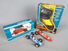 Scalextric - A small collection of vintage Scalextric cars and accessories.