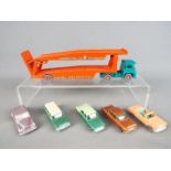 Matchbox by Lesney - six diecast unboxed models comprising Guy Warrior Tractor and Car Transporter,