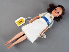 Pedigree Sindy - A long brunette Sindy with painted eyelashes, eyebrows and sewn in eyelashes,
