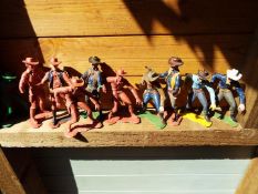 Marx - ten Coyboy figures, various up to 14.