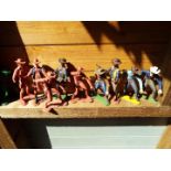 Marx - ten Coyboy figures, various up to 14.