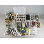 Meccano - A large quantity of unboxed metal and plastic Meccano parts.