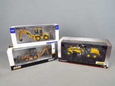 Universal Hobbies, Motorart - Three boxed diecast construction vehicles in 1:50 scale.