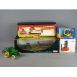 NZG, Schuco, Corgi, Other - Four boxed diecast vehicles with an unboxed John Deere diecast tractor.