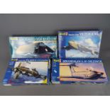 Revell - four plastic model kits to include Lockheed Seashadow model No.