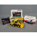 Bymo, Motorart Brami, Komatsu - Four boxed diecast 1:50 construction vehicles.