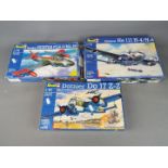 Revell - three all plastic model kits to include a Heinkel Ee 111 H-4/H-6 model No.