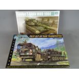 Two Trumpeter 1/35 scale boxed kits comprising Soviet T-64AV MOD 1984 # 01580 and Faun SLT-56 Tank