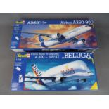 Revell - two all plastic model kits by Revell to include an A350XWB Airbus A350-900 model No.