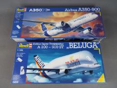 Revell - two all plastic model kits by Revell to include an A350XWB Airbus A350-900 model No.