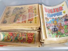 A collection of vintage comics including Dandy, Beano, Beezer,