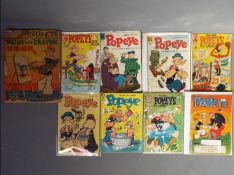 Popeye - Eight vintage Popeye comics from Golden Age to Bronze (1948 - 1973) by Dell and Charlton,