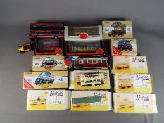 Corgi, Hadfields Model Kits, EFE, Solido - A group of boxed diecast and built plastic model trams,