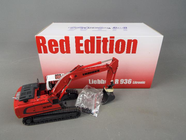 NZG - A boxed diecast 1:50 scale NZG #856/03 Red Edition Liebherr R936 Litronic Excavator.