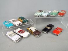 Franklin Mint - 12 precision diecast 1:43 scale models, predominantly American motor cars, unboxed,