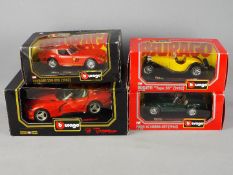 Bburago - Four boxed diecast cars from Bburago in 1:18 and 1:24 scales.
