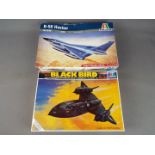 Italeri - two all plastic model kits to include a B-58 Hustler model No.