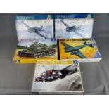 Italeri - Five boxed plastic model kits in various scales.