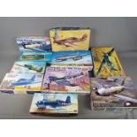 Hasegawa, Academy, Modela - 10 boxed plastic model kits in various scales.