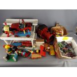 Brio, Dinky, Corgi, Others - A collection of wooden vintage toys mainly by Brio,