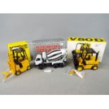 Conrad, NZG - Three boxed diecast construction vehicles in various scales.