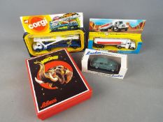 Leader, Schuco, Corgi - Four boxed diecast and resin models.