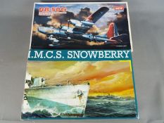 Academy, Revell - Two boxed plastic model kits in various scales.